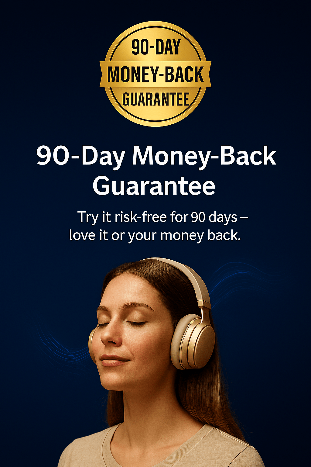 90-Day Money-Back Guarantee Badge for Sound Focus Programs