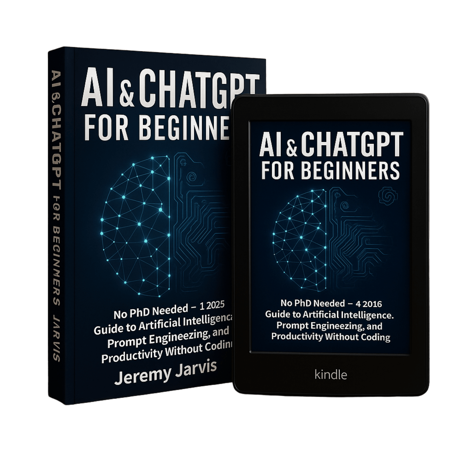 AI & ChatGPT for Beginners – Kindle and paperback book mockup
