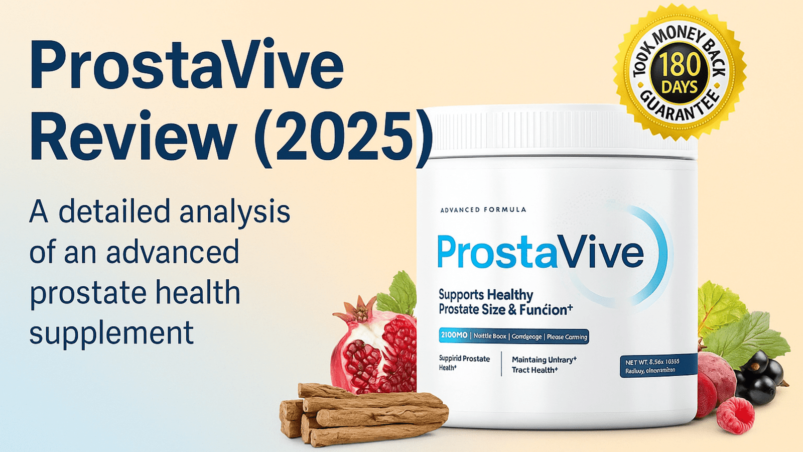 ProstaVive Review 2025 hero banner showing men’s prostate supplement for urinary health and vitality