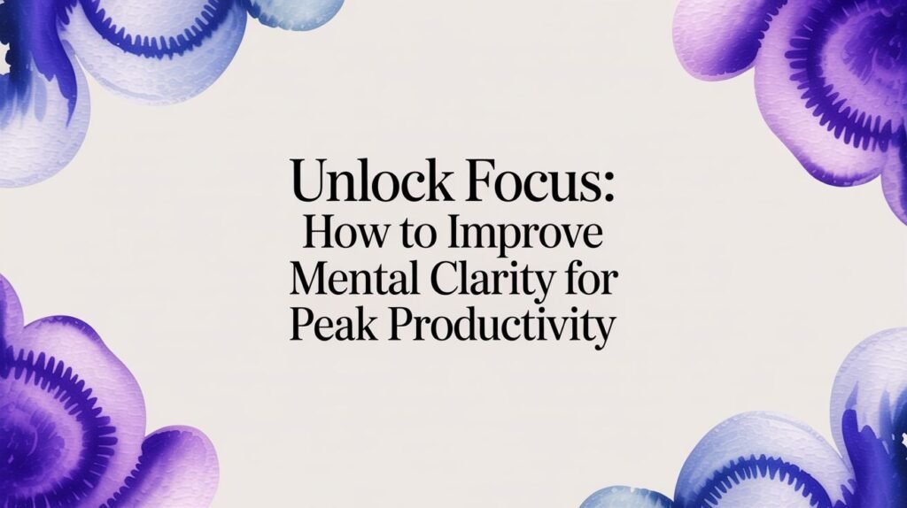 Infographic showing how to improve mental clarity with a simple daily cycle of sleep, digital breaks, exercise, and AI focus tools.