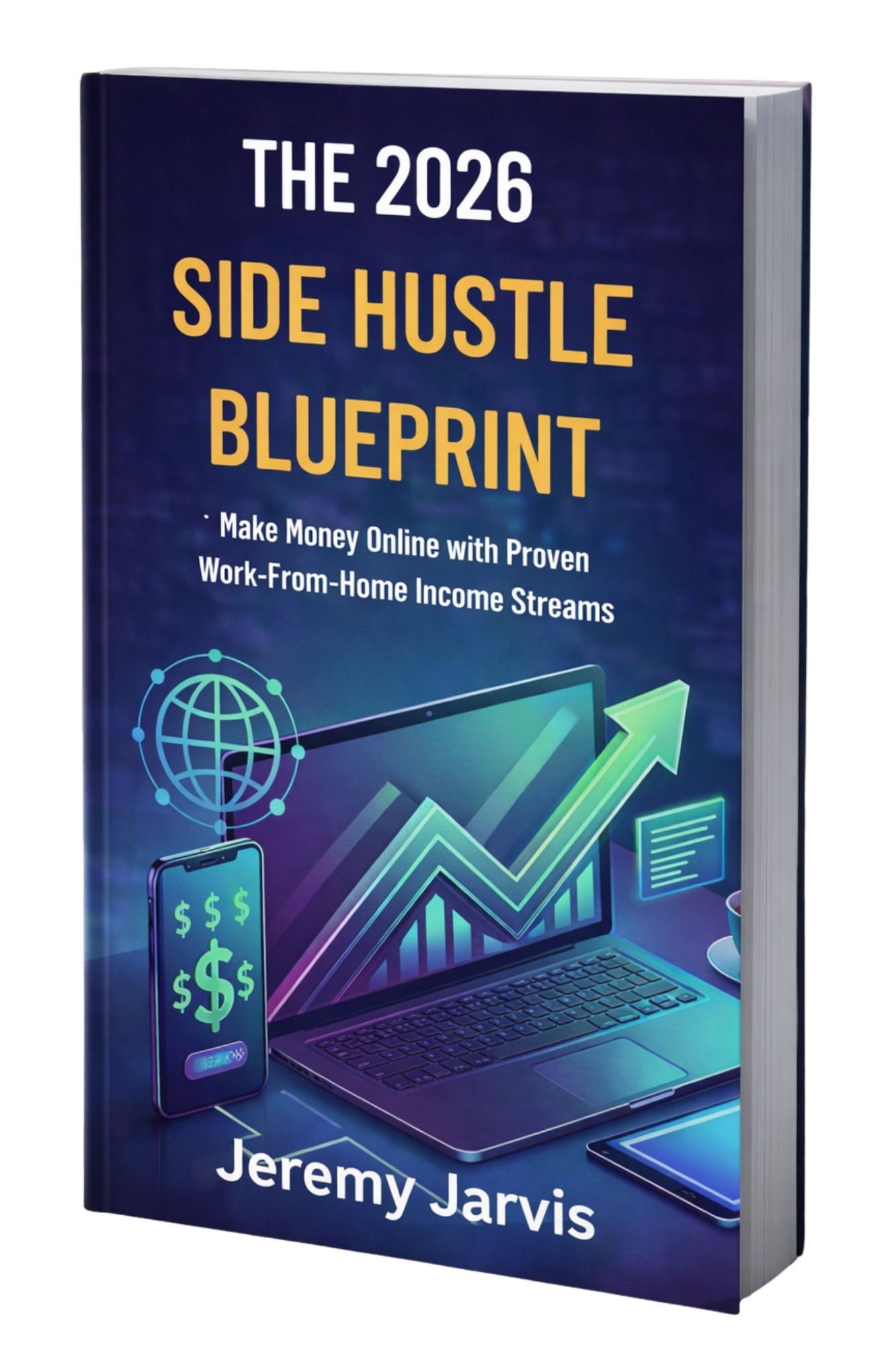 The 2026 Side Hustle Blueprint realistic book mockup by Jeremy Jarvis