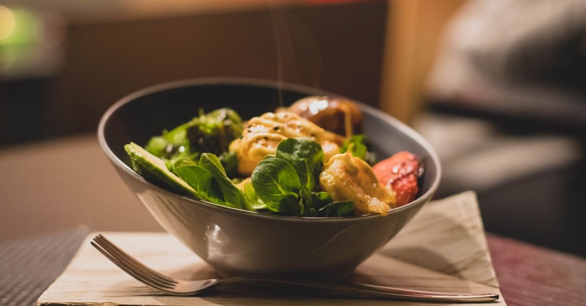 A balanced lunch bowl on a table